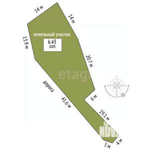 Дом 70м², 1-этажный, участок 6 сот.  