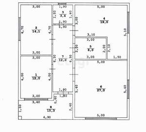 Дом 119м², 1-этажный, участок 8 сот.  