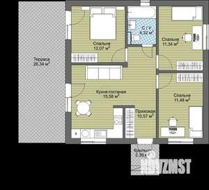 Дом 80м&sup2;, 1-этажный, участок 4 сот.  