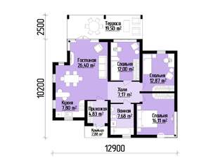 Дом 149м&sup2;, 1-этажный, участок 4 сот.  