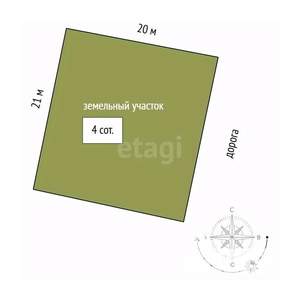 Дом 182м², 2-этажный, участок 4 сот.  