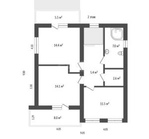 Дом 180м², 2-этажный, участок 4 сот.  