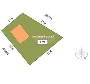 Дом 85м&sup2;, 2-этажный, участок 4 сот.  