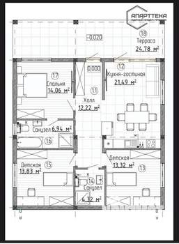 Дом 120м², 1-этажный, участок 4 сот.  
