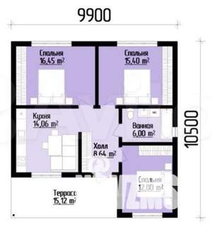 Дом 92м², 1-этажный, участок 4 сот.  