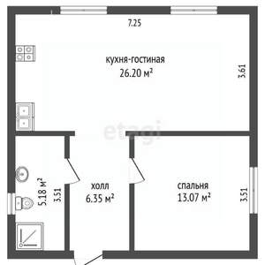 Дача 90м², 1-этажный, участок 4 сот.  