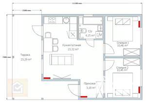 Дом 81м², 1-этажный, участок 5 сот.  