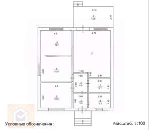 Дом 100м², 1-этажный, участок 4 сот.  