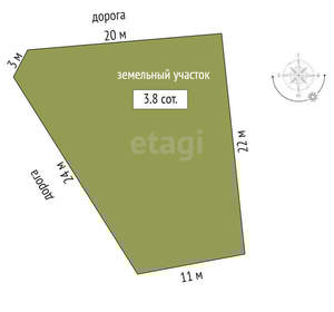 Дом 130м², 2-этажный, участок 4 сот.  