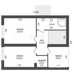 Дом 68м&sup2;, 1-этажный, участок 8 сот.  