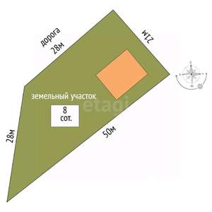 Дом 150м², 1-этажный, участок 8 сот.  