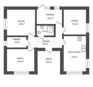 Дом 140м², 1-этажный, участок 5 сот.  