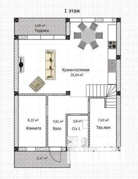Дом 140м², 2-этажный, участок 4 сот.  