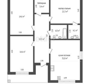 Дом 120м², 1-этажный, участок 4 сот.  