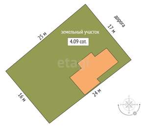 Дом 40м², 1-этажный, участок 4 сот.  
