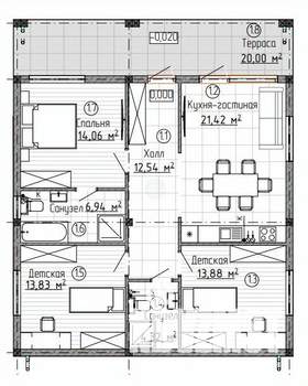 Дом 120м², 1-этажный, участок 5 сот.  