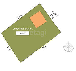 Дом 50м², 2-этажный, участок 4 сот.  