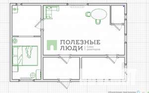 Дом 116м², 1-этажный, участок 6 сот.  