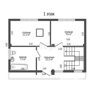 Дом 99м², 2-этажный, участок 1 сот.  