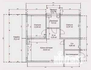 Дом 110м², 1-этажный, участок 5 сот.  