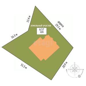 Дом 180м², 2-этажный, участок 7 сот.  