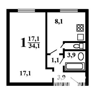 1-к квартира, на длительный срок, 33м2, 2/5 этаж
