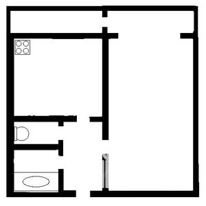 1-к квартира, на длительный срок, 40м2, 2/5 этаж