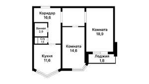 2-к квартира, на длительный срок, 60м2, 2/10 этаж