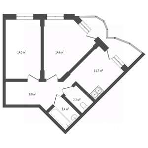 1-к квартира, на длительный срок, 38м2, 4/4 этаж