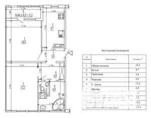 2-к квартира, на длительный срок, 63м2, 8/10 этаж