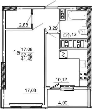 1-к квартира, на длительный срок, 40м2, 6/10 этаж