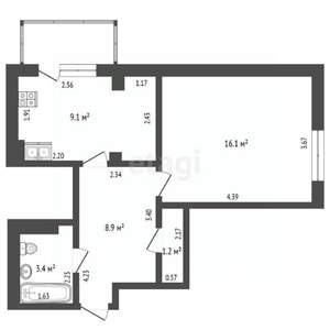 1-к квартира, на длительный срок, 38м2, 3/4 этаж