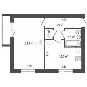 1-к квартира, вторичка, 40м2, 1/3 этаж