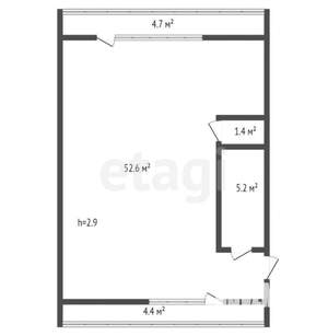 1-к квартира, сданный дом, 60м2, 6/7 этаж