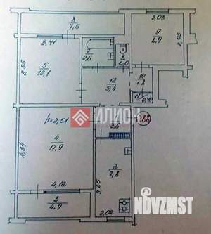 3-к квартира, вторичка, 61м2, 3/9 этаж