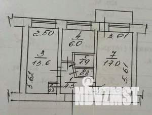 2-к квартира, вторичка, 45м2, 5/5 этаж