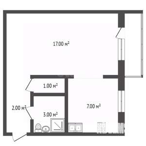 1-к квартира, вторичка, 31м2, 3/3 этаж
