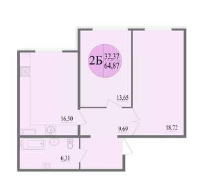 2-к квартира, вторичка, 65м2, 2/10 этаж