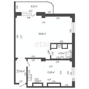 1-к квартира, сданный дом, 69м2, 10/10 этаж