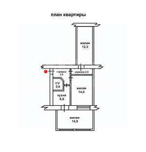 3-к квартира, вторичка, 57м2, 1/5 этаж