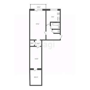 2-к квартира, вторичка, 45м2, 2/5 этаж