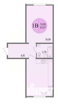 1-к квартира, вторичка, 44м2, 4/12 этаж