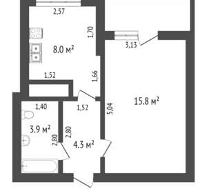 1-к квартира, вторичка, 33м2, 9/9 этаж