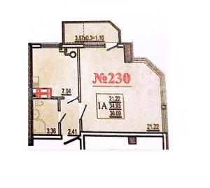 1-к квартира, вторичка, 36м2, 9/9 этаж