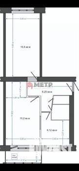 2-к квартира, вторичка, 47м2, 1/5 этаж