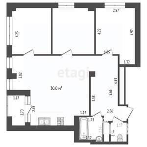 Студия квартира, вторичка, 85м2, 9/13 этаж