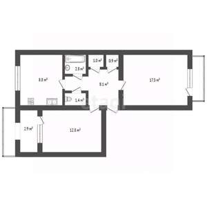 2-к квартира, вторичка, 56м2, 4/5 этаж