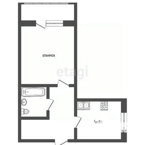 1-к квартира, вторичка, 29м2, 5/5 этаж