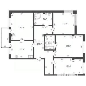 4-к квартира, вторичка, 113м2, 1/7 этаж