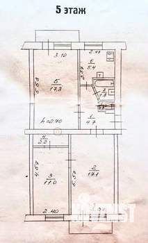 2-к квартира, вторичка, 63м2, 5/5 этаж